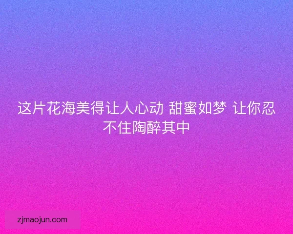 这片花海美得让人心动 甜蜜如梦 让你忍不住陶醉其中